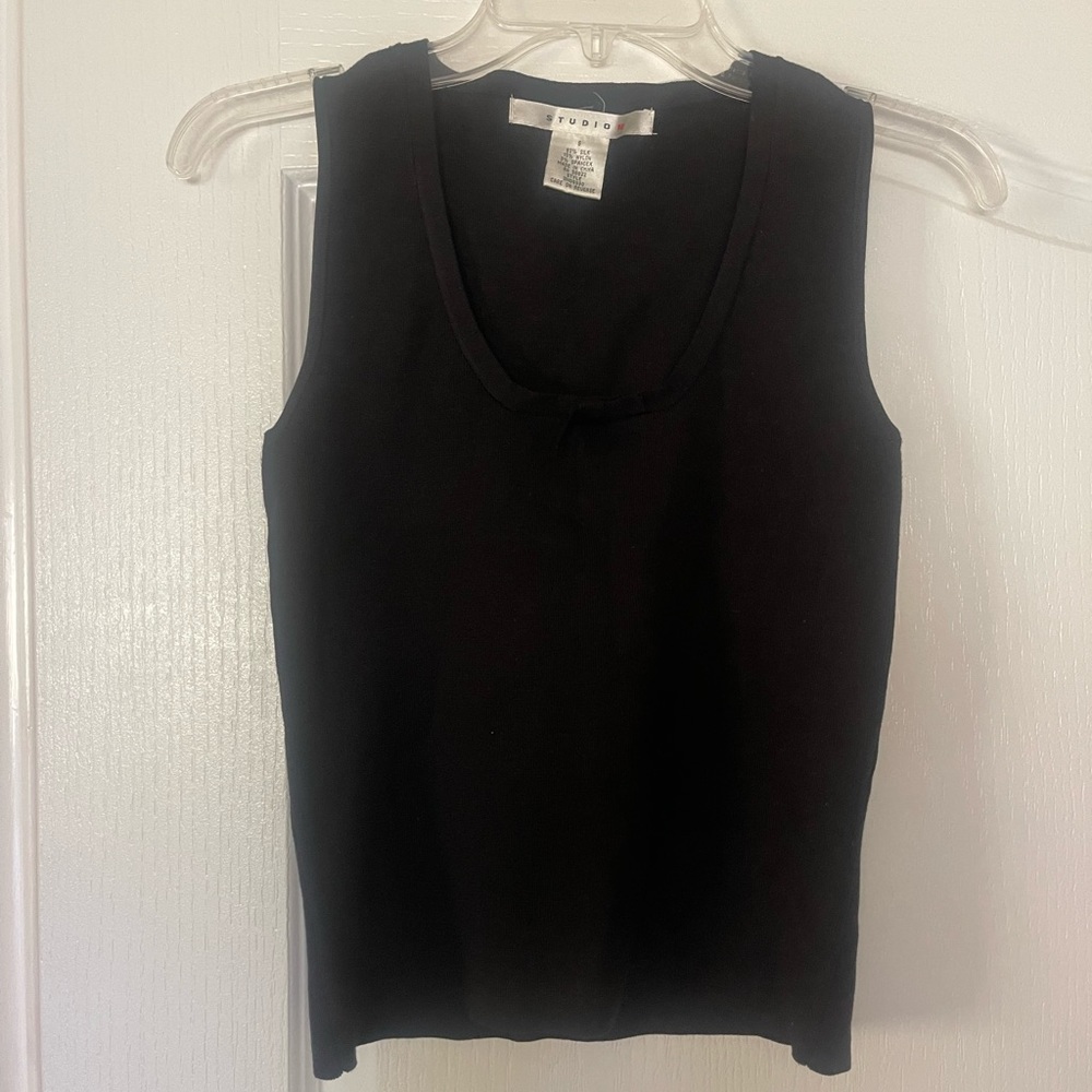 Studio M Black Sleeveless Top (New) Size S